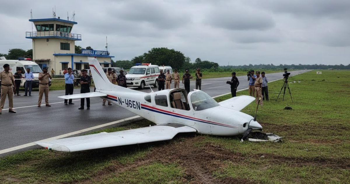 અમરેલી એરપોર્ટ પર પ્લેન સ્લીપ થયું, અગાઉના મૃત્યુ છતાં સુરક્ષા વ્યવસ્થા સામે ઉભા થયા પ્રશ્નો