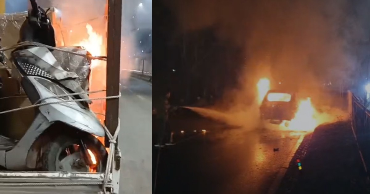 મહેસાણામાં અલગ–અલગ સ્થળોએ બે વાહનોમાં અચાનક આગ લાગવાની ઘટના, સદભાગ્યે કોઈ જાનહાનિ નહીં