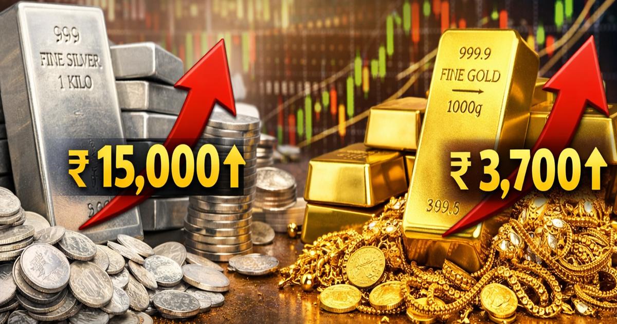 અચાનક 15,000 રૂપિયા મોંઘી થઈ ચાંદી…સોનાના ભાવમાં પણ રૉકેટની ઝડપે તેજી, જાણો નવા દર
