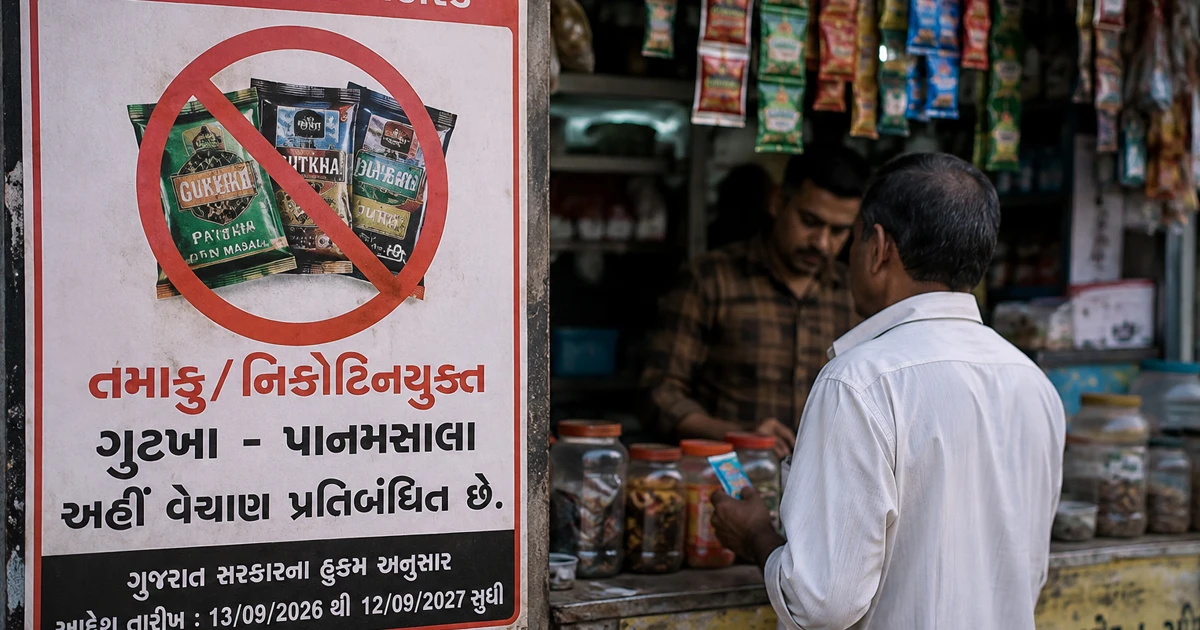 ગુજરાતમાં ગુટખા અને પાન મસાલા પર પ્રતિબંધ વધુ એક વર્ષ લંબાવાયો, 12 સપ્ટેમ્બર 2027 સુધી અમલ