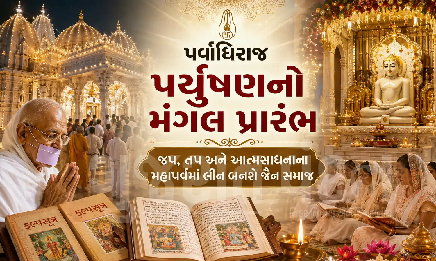 પર્વાધિરાજ પર્યુષણનો મંગલ પ્રારંભ: જપ, તપ અને આત્મસાધનાના મહાપર્વમાં લીન બનશે જૈન સમાજ