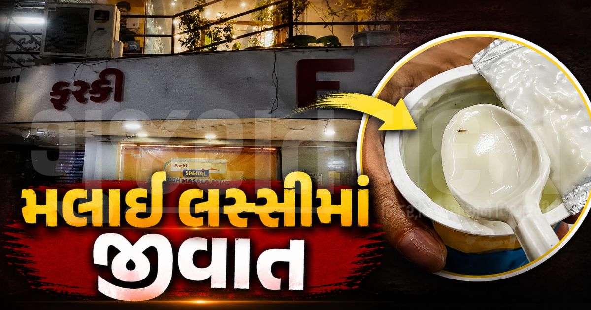મણિનગરની પ્રખ્યાત 'ફરકી' લસ્સીમાંથી નીકળી જીવાત! ગ્રાહકે વીડિયો બનાવ્યો તો મેનેજર બોલ્યા-'ભૂલથી આવી ગઈ હશે'