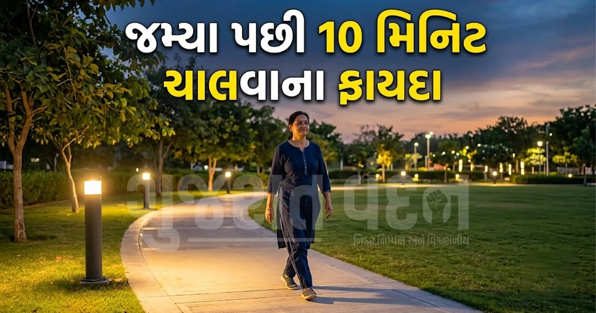 રાત્રે જમ્યા પછી માત્ર 10 મિનિટ ચાલવાના આ અદ્ભુત ફાયદા જાણીને તમે પણ આજે જ શરૂ કરી દેશો આ આદત!