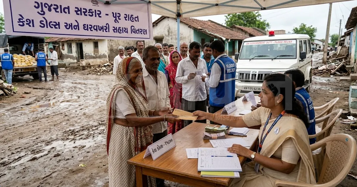 ગુજરાતમાં પૂર પીડિતો માટે રાહત કામગીરી: 18 કલાકમાં સીધી સહાય શરૂ