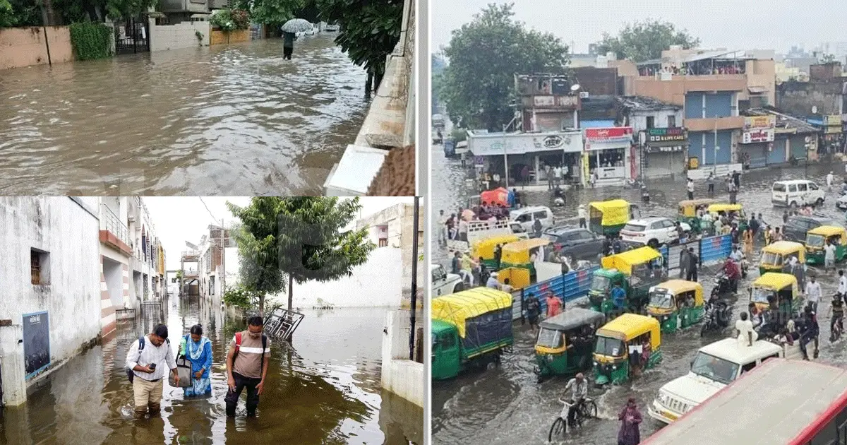અમદાવાદમાં 5 ઈંચ વરસાદે પોશ વિસ્તારો કર્યા જળબંબાકાર! SBR-બોપલ-આંબલીમાં ઘૂંટણસમા પાણી, AMCની કામગીરી પર સવાલ