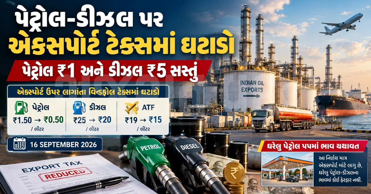 પેટ્રોલ-ડીઝલના એક્સપોર્ટ ટેક્સમાં ઘટાડો, શું હવે દેશમાં ભાવ સસ્તા થશે જાણો