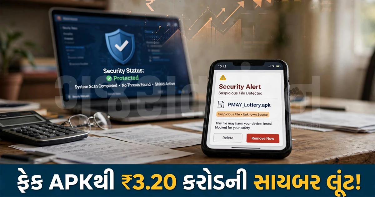 PM આવાસ યોજનાની ફેક APK ફાઇલ ડાઉનલોડ થતાં જ એકાઉન્ટન્ટના 3 બેંક ખાતામાંથી ₹3.20 કરોડ સાફ!