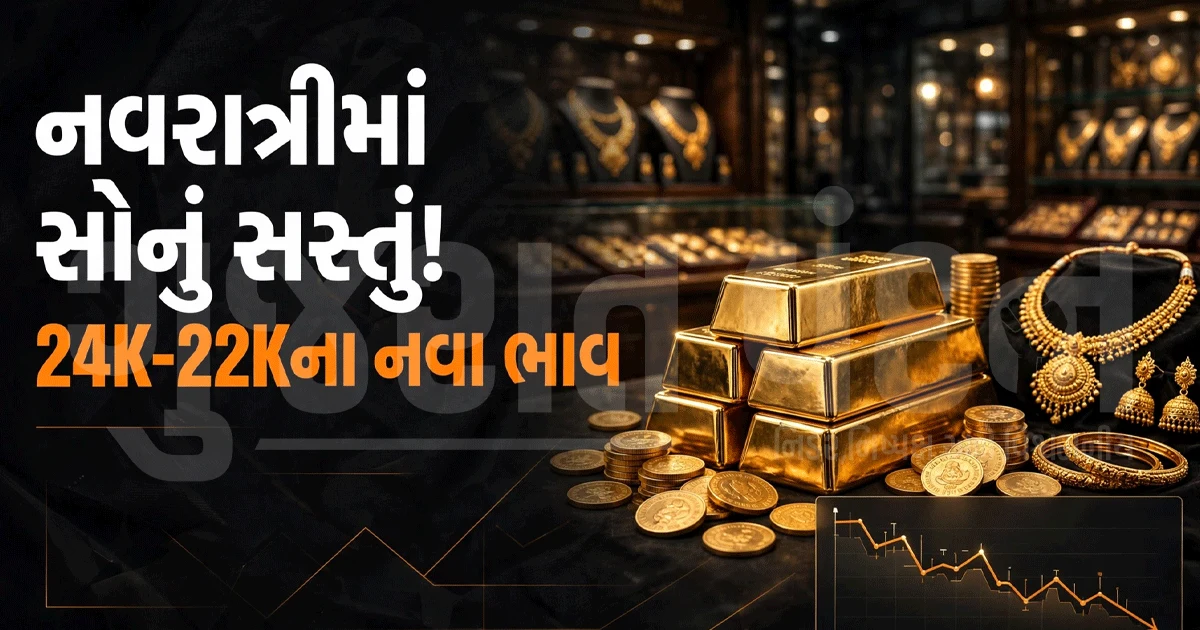 નવરાત્રીના બીજા દિવસે સોનાના ભાવમાં ઘટાડો! અમદાવાદથી દિલ્હી સુધી જાણો 24K અને 22Kના નવા ભાવ