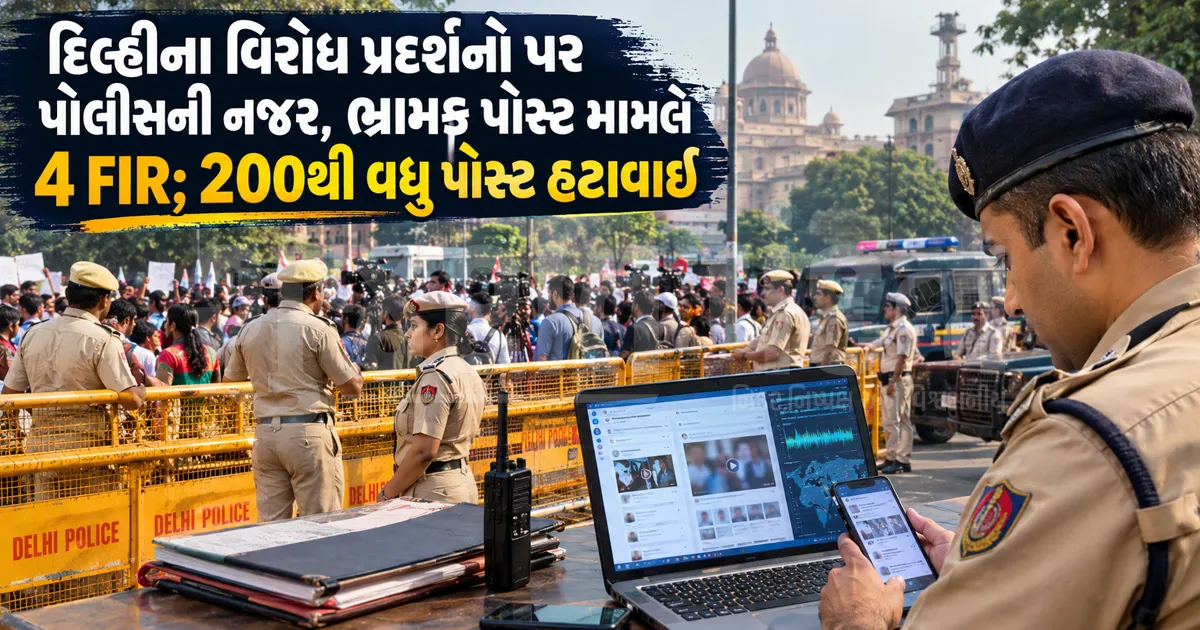 દિલ્હીના વિરોધ પ્રદર્શનો પર પોલીસની નજર, ભ્રામક પોસ્ટ મામલે 4 FIR; 200થી વધુ પોસ્ટ હટાવાઈ