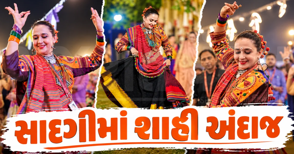 મોંઘી ડિઝાઈનર ડ્રેસ નહીં, વડોદરાના મહારાણીએ પરંપરાગત કલીદાર ઘાઘરામાં રમ્યા ગરબા; હેન્ડલૂમ દુપટ્ટામાં દેખાયો શાહી ઠાઠ-માઠ