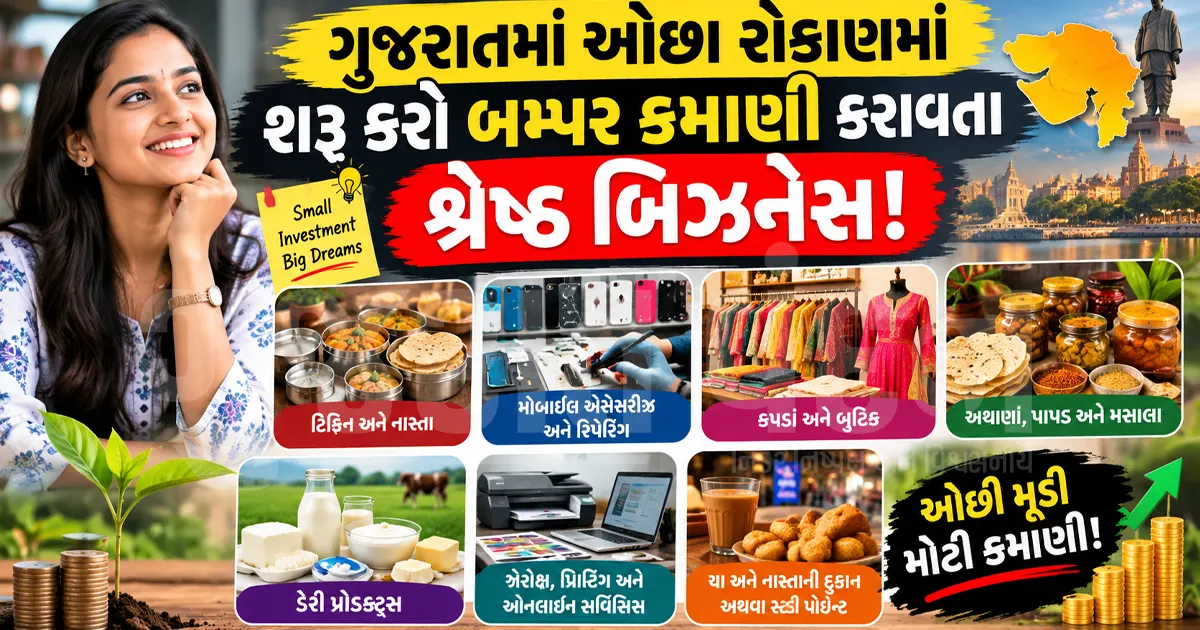 ગુજરાતમાં ઓછા રોકાણમાં શરૂ કરો બમ્પર કમાણી કરાવતા શ્રેષ્ઠ બિઝનેસ!