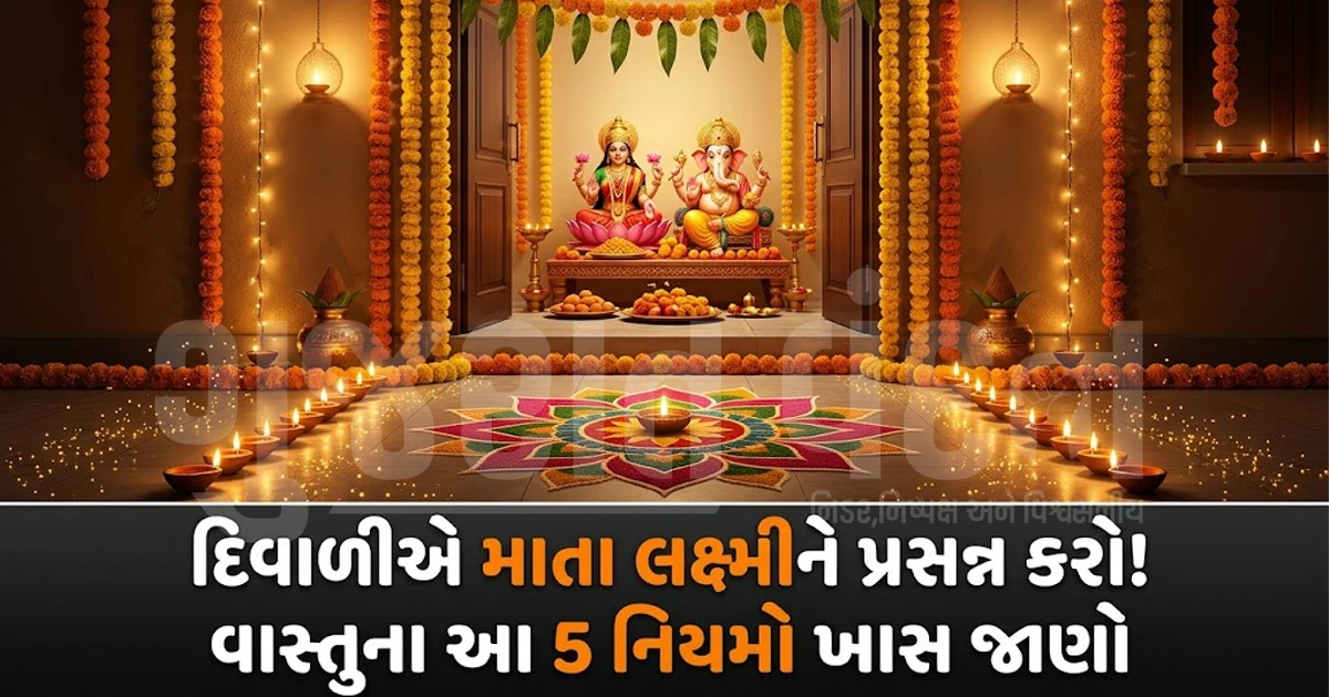 માતા લક્ષ્મીને આકર્ષવા માટે દિવાળી પર અપનાવો વાસ્તુના આ ખાસ નિયમો, ઘરમાં થશે સકારાત્મક ઉર્જાનો સંચાર