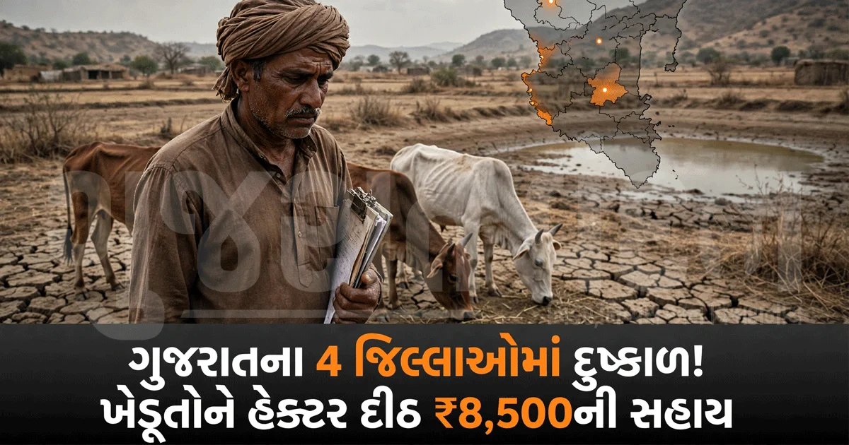 ગુજરાતના 4 જિલ્લા દુષ્કાળગ્રસ્ત જાહેર! દ્વારકા, પોરબંદર, કચ્છ અને જામનગરને લઈને CMની મોટી જાહેરાત