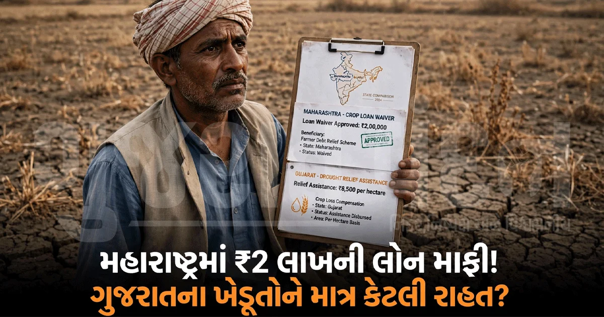 મહારાષ્ટ્રમાં ₹2 લાખની લોન માફી, ગુજરાતમાં માત્ર 2% વ્યાજ સહાય! ખેડૂતો માટે સવાલો ઊભા
