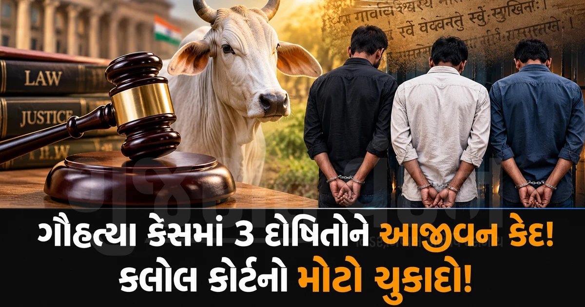 ગુજરાતમાં ગૌહત્યા કેસમાં ઐતિહાસિક ચૂકાદો: કલોલ કોર્ટે 3 દોષિતોને ફટકારી આજીવન કેદ