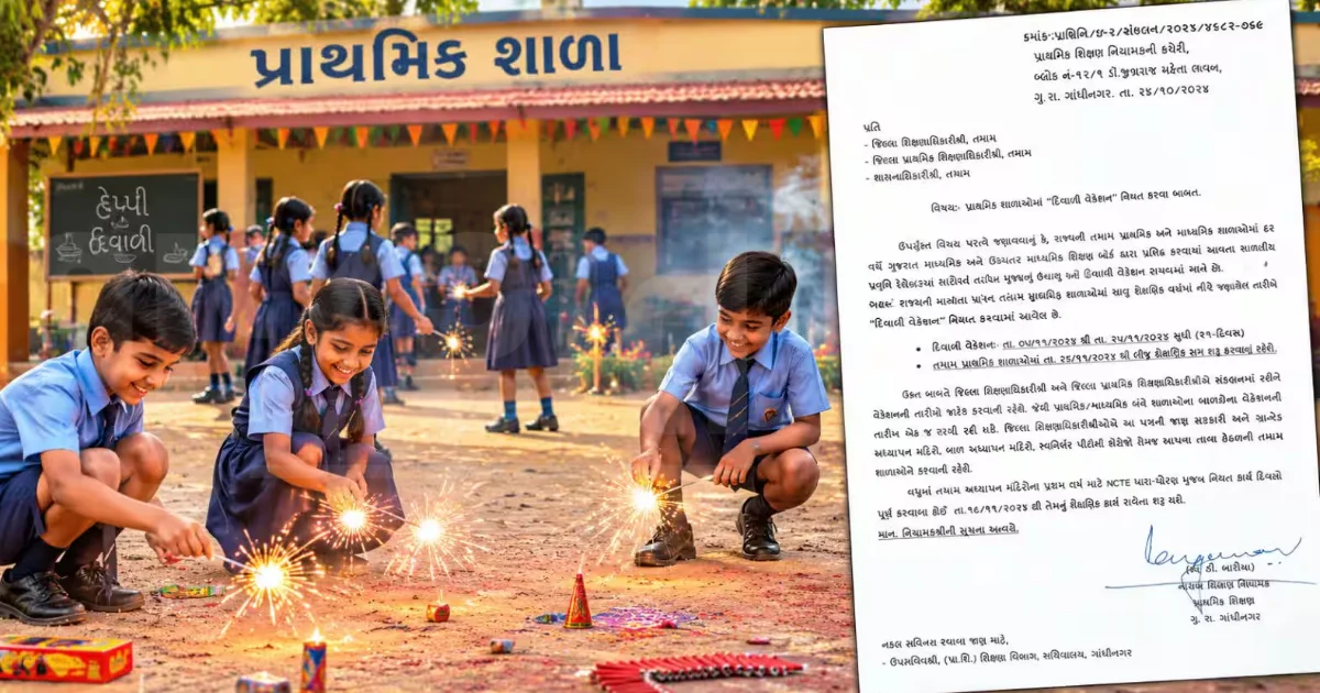 'તહેવારો તણાવમુક્ત ઉજવો': વેકેશન દરમિયાન સ્કૂલો લાંબા પ્રોજેક્ટ્સ કે ભારે ગૃહકાર્ય નહીં સોંપી શકે, DEOનું કડક વલણ